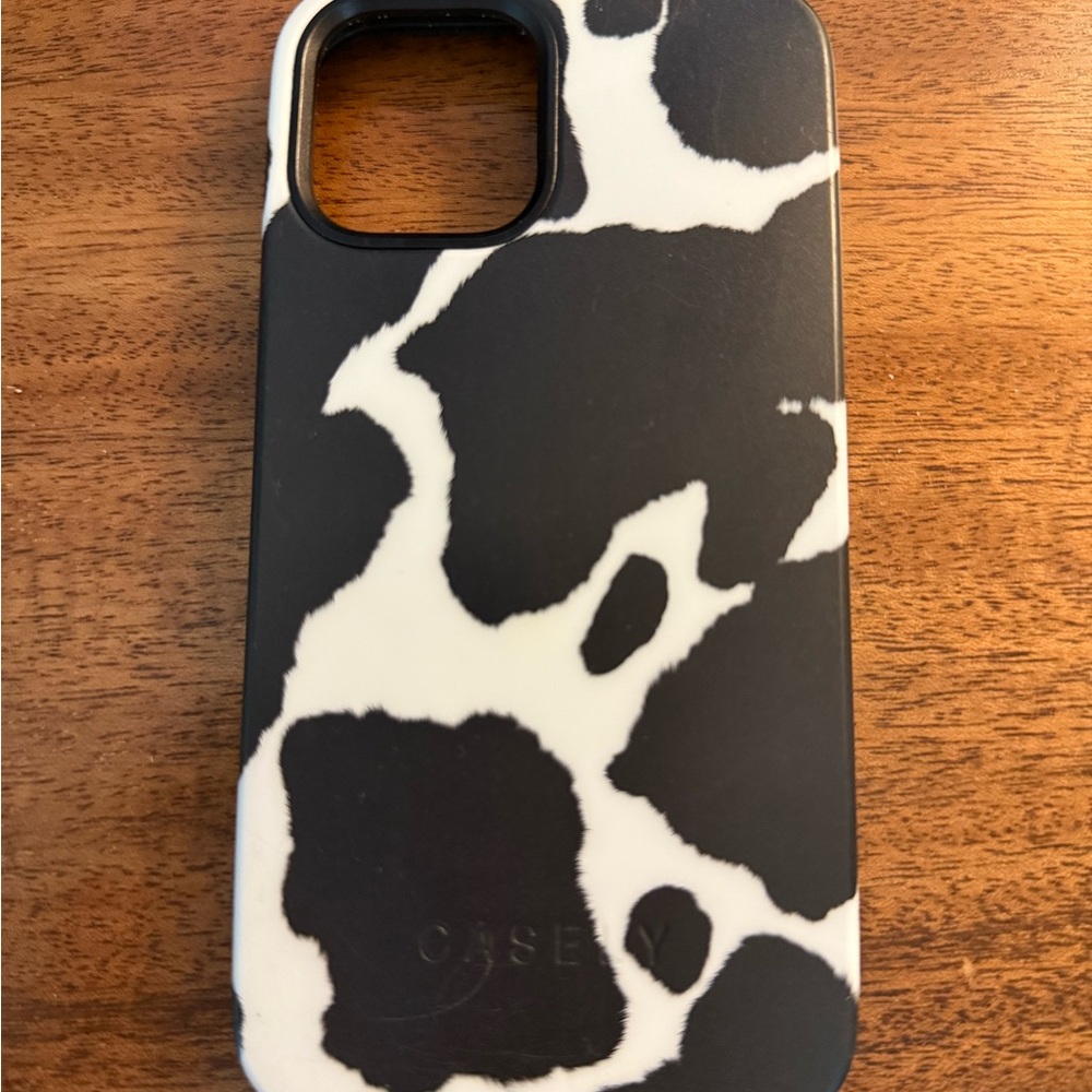 Casely iPhone 12 Pro Black and White Cow Pattern Phone Case